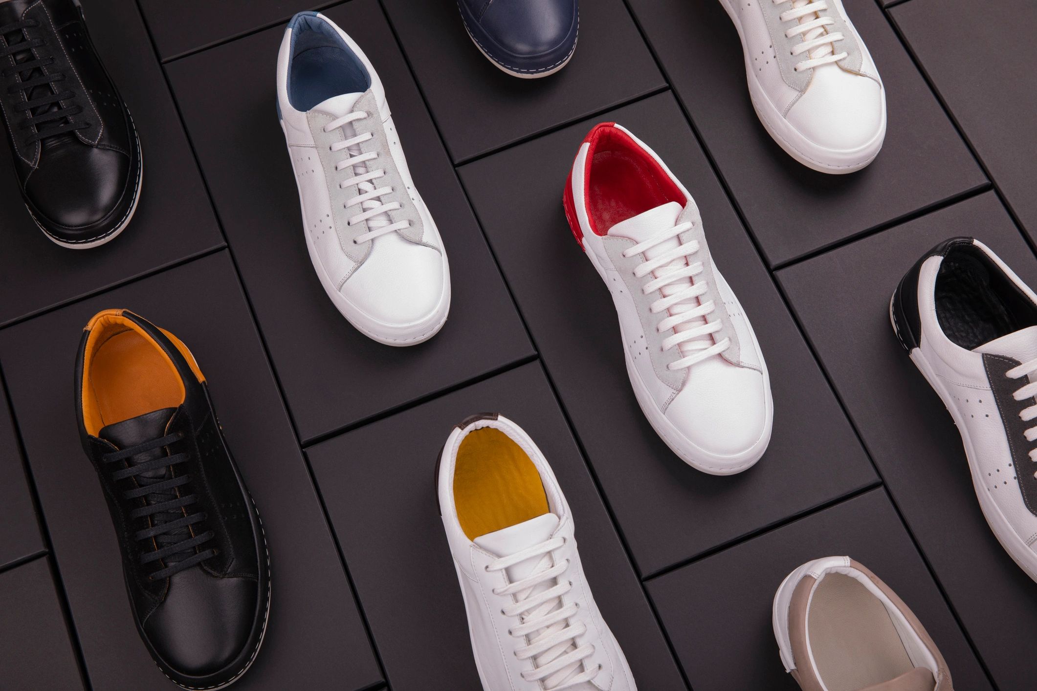 A lot of sneaker shops lined up